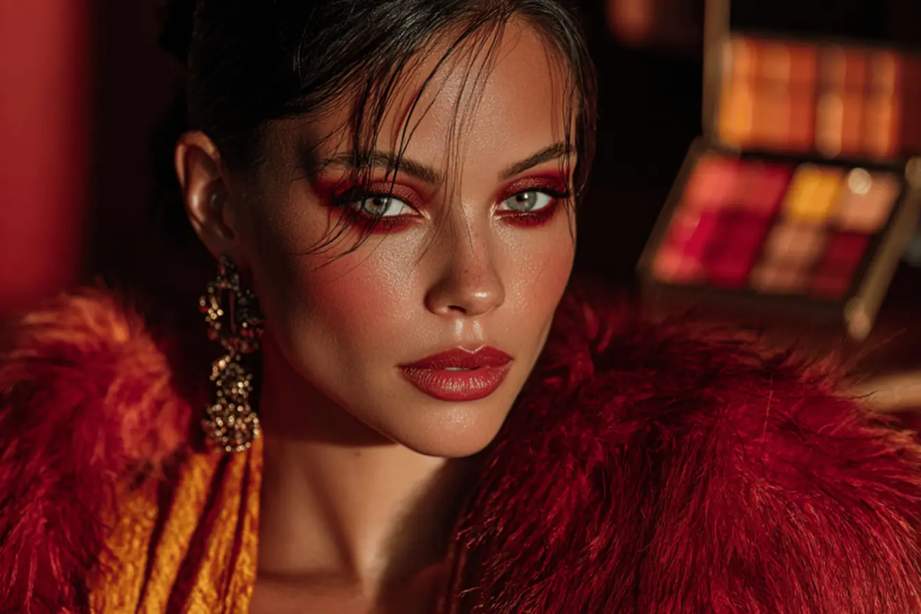 Lábios volumosos e definidos com maquiagem