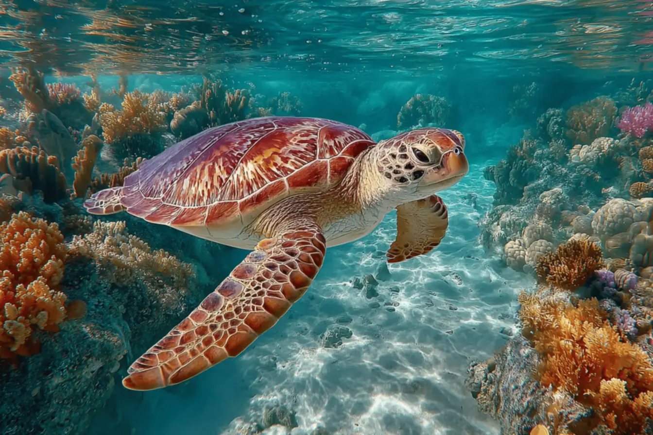 Tartaruga-gigante das Galápagos, símbolo de vida longa e resiliência em seu habitat natural.