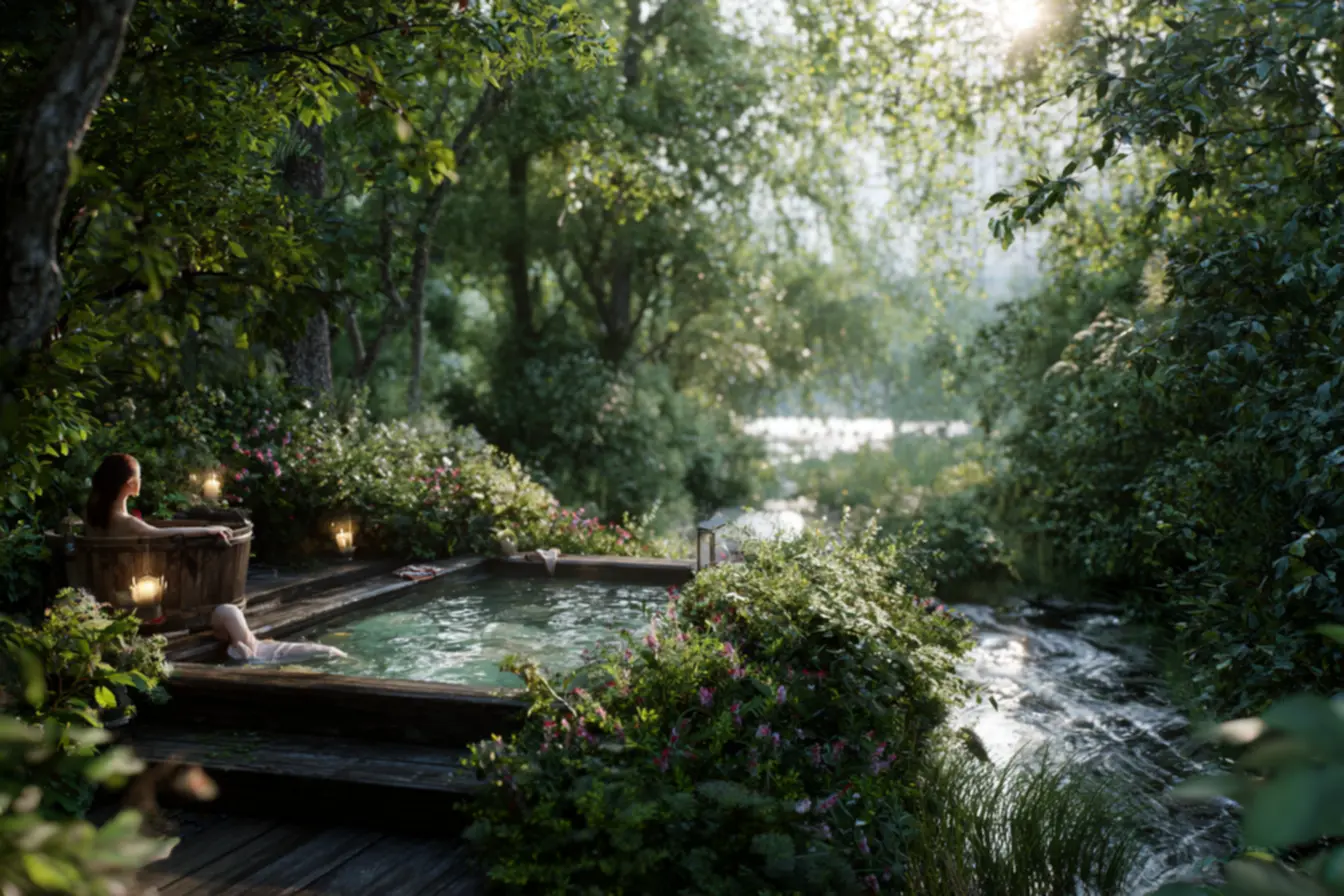 Spa de luxo com experiências de bem-estar, massagem e rituais de banho relaxantes