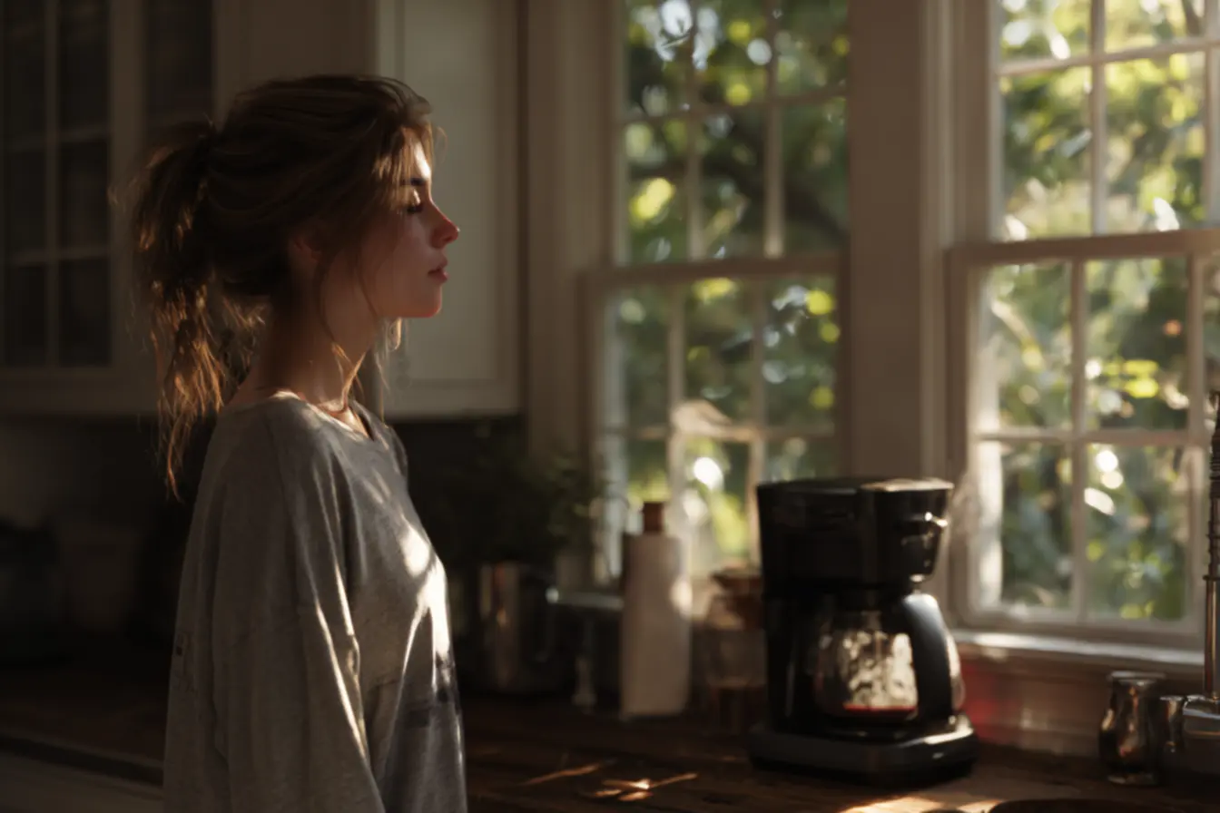 Xícara de café sendo deixada de lado enquanto o corpo desperta naturalmente