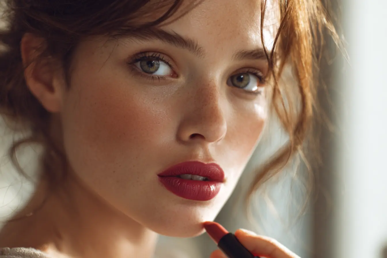 Textura aveludada do Batom Passione em close mostrando acabamento matte