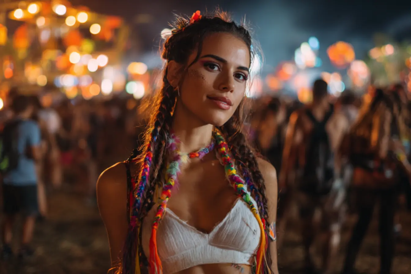 Visual de cabelo colorido com tererê solto e vibrante