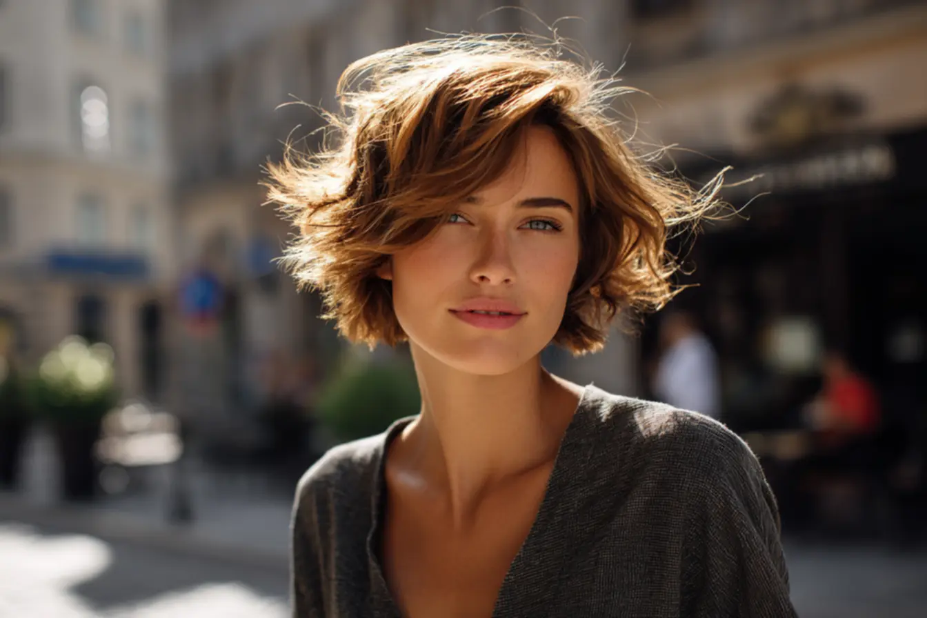 Cabelo curto repicado com leveza e movimento moderno nos fios