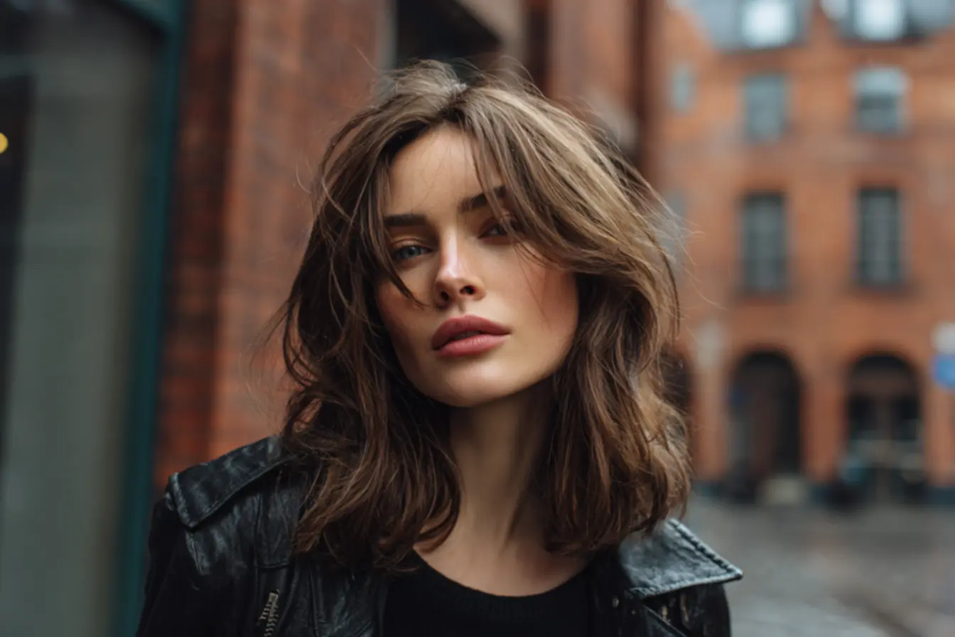 Cabelos médios ondulados com acabamento effortless e volume natural