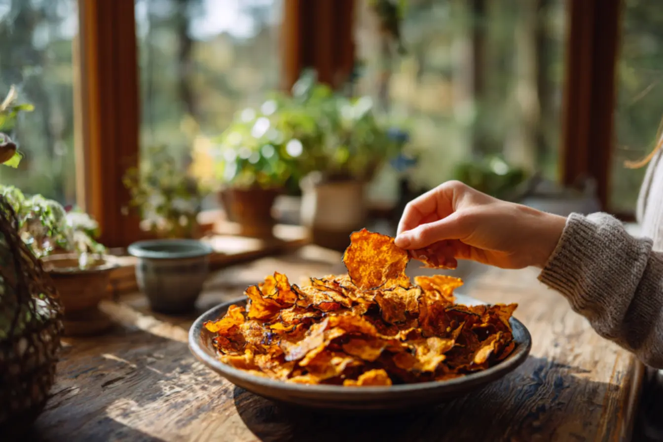 Fatias de berinjela finas sobre um papel toalha, prontas para serem temperadas e empanadas