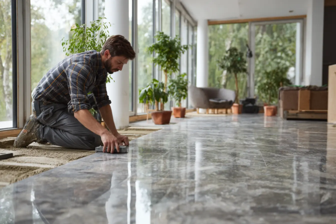 Contrapiso preparado para instalação de porcelanato