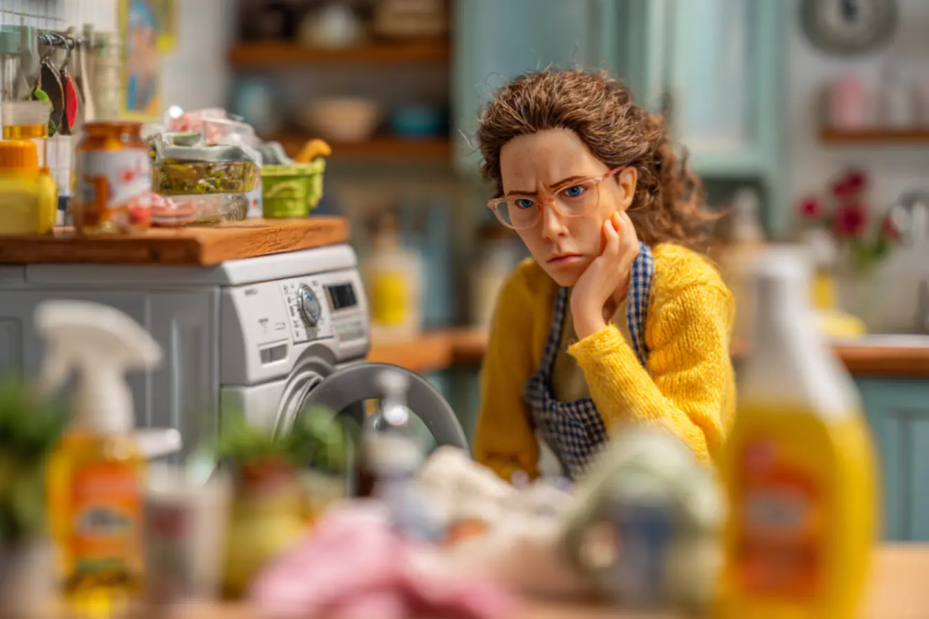 Máquina de lavar com mau cheiro e resíduos acumulados