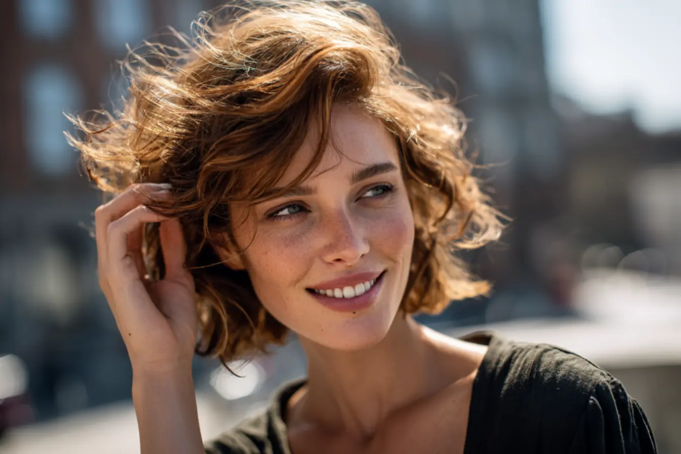 Cortes curtos para cabelo ondulado com volume controlado e movimento natural