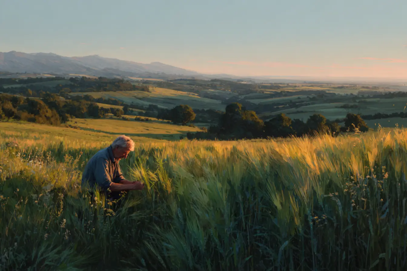 Tecnologia no campo: drone sobrevoando plantação de trigo, coletando dados para agricultura de precisão em 2026