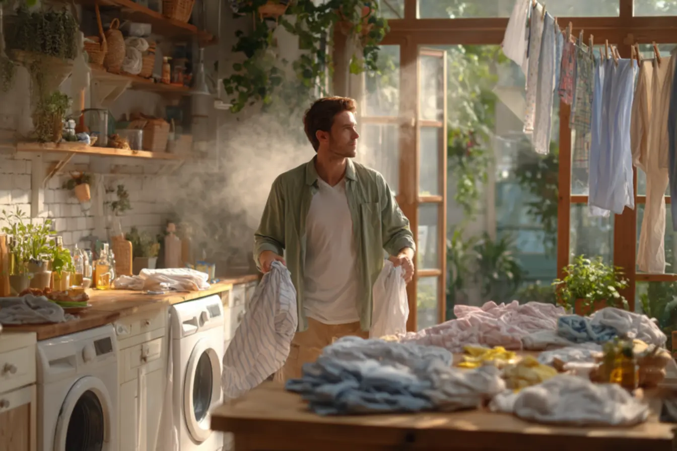 Detalhe de pré-tratamento em áreas de axila da camiseta para tirar mau cheiro de suor