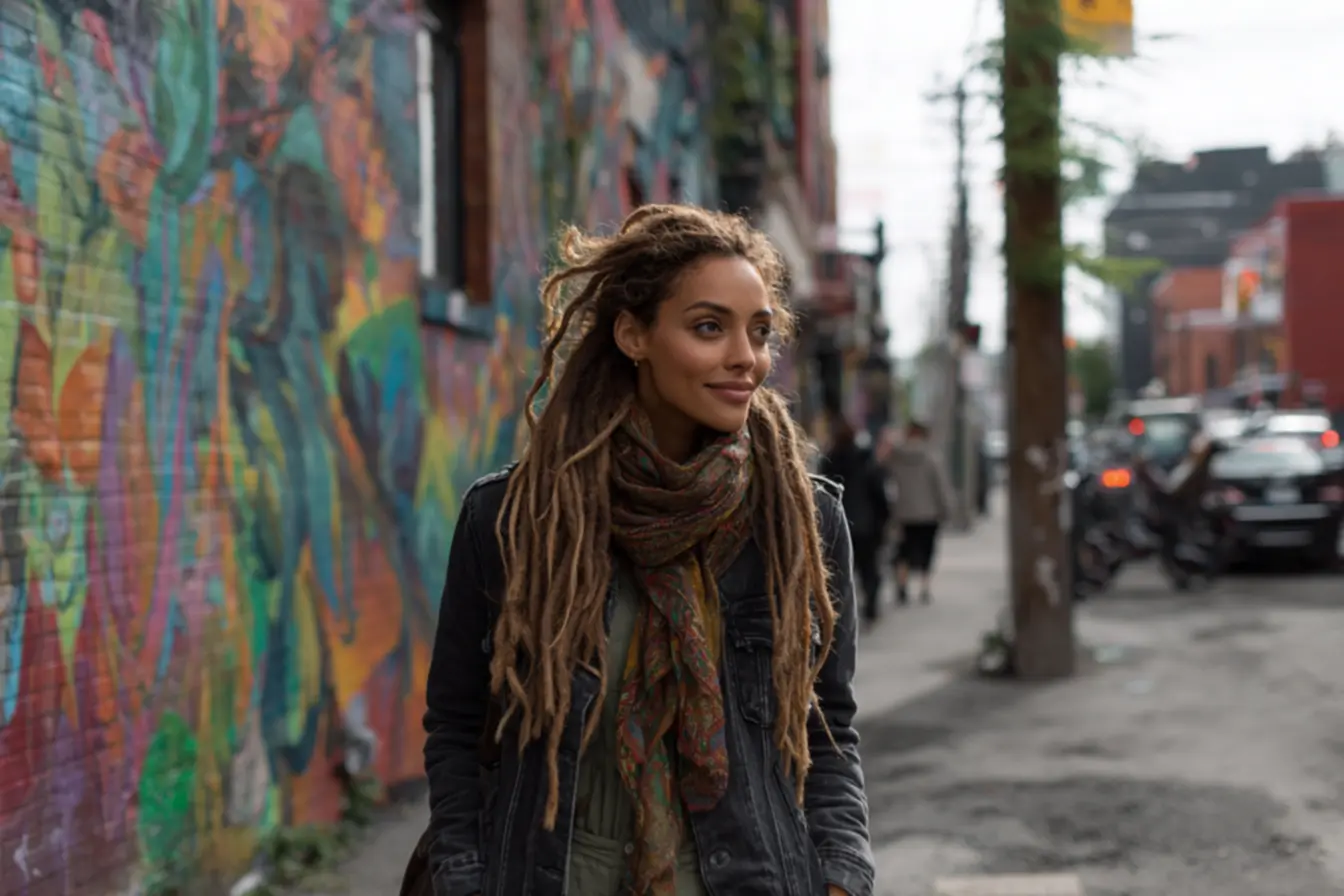 Variedade de penteados rastafári modernos, incluindo box braids e dreads finos, em destaque na moda capilar de 2026.