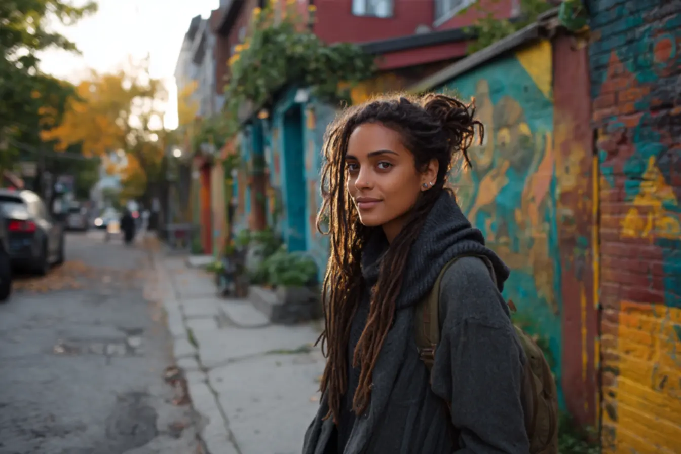 Tranças rastafári com acessórios e raízes soltas, exemplificando a proteção e a personalização inteligente em 2026.