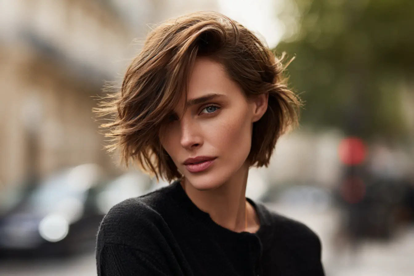 Corte curto em camadas suaves para dar volume jovem a fios finos