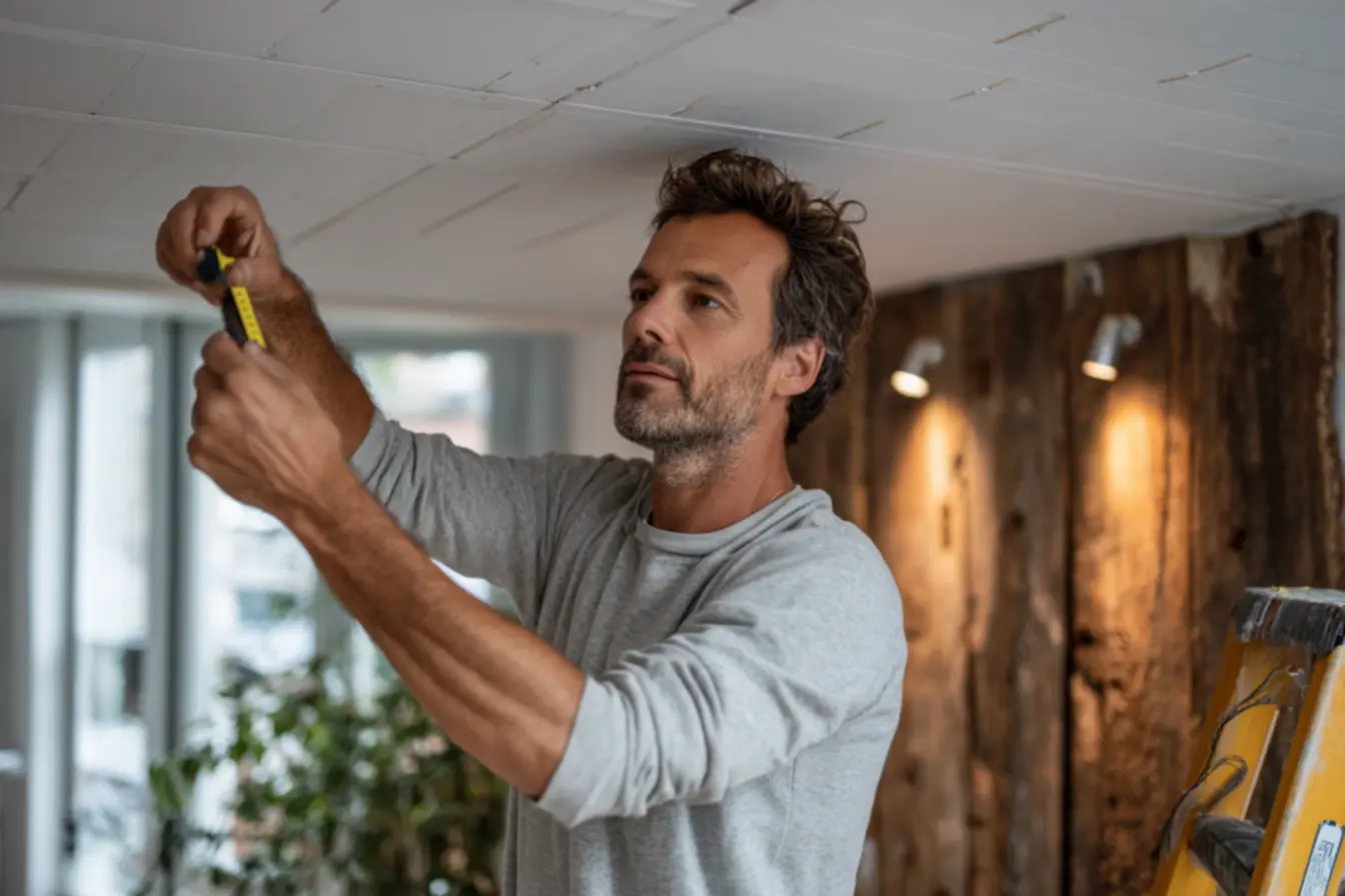 Estrutura metálica para forro de PVC, garantindo nivelamento e resistência à umidade