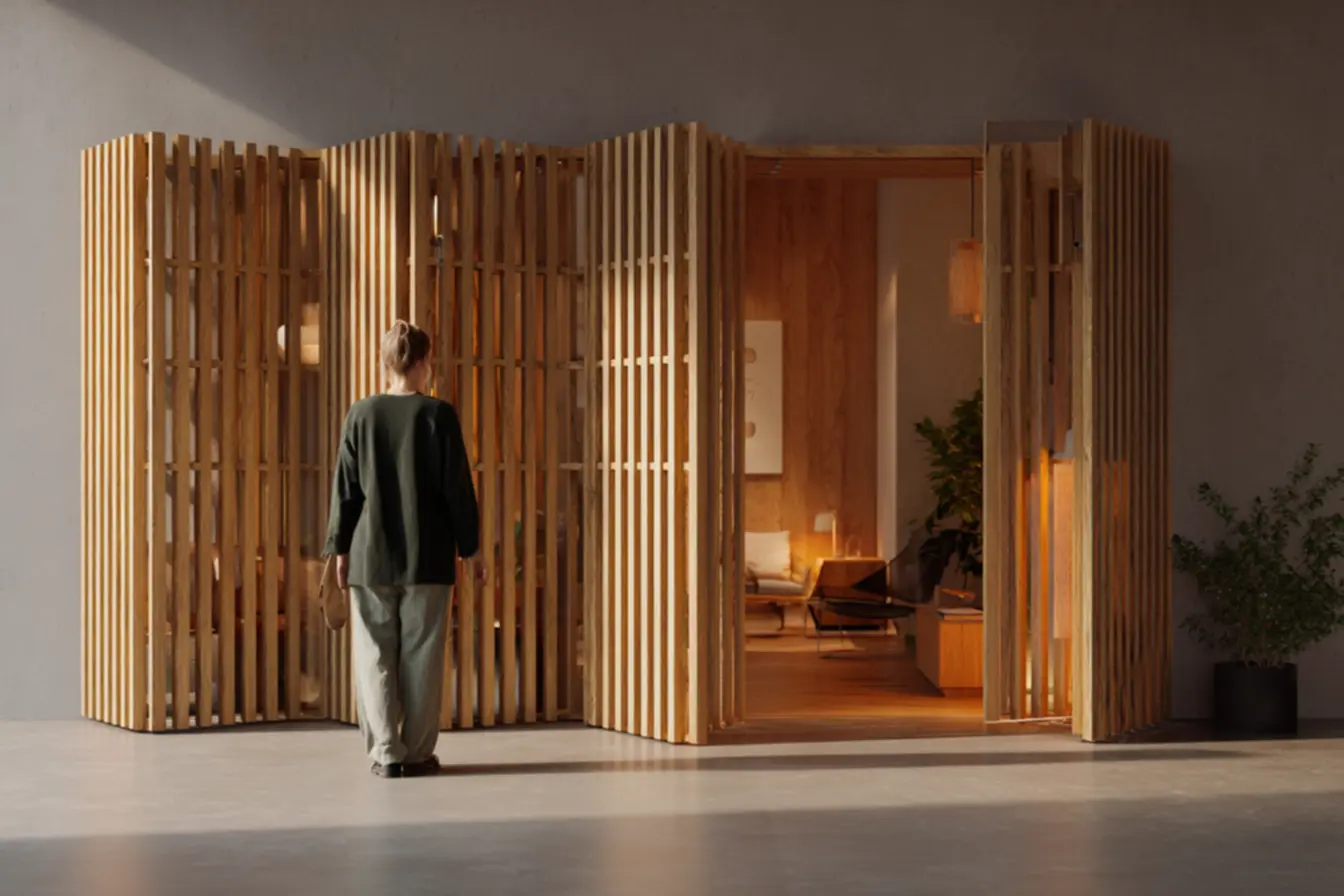 porta camarão de madeira com frisos e lambris na decoração interna