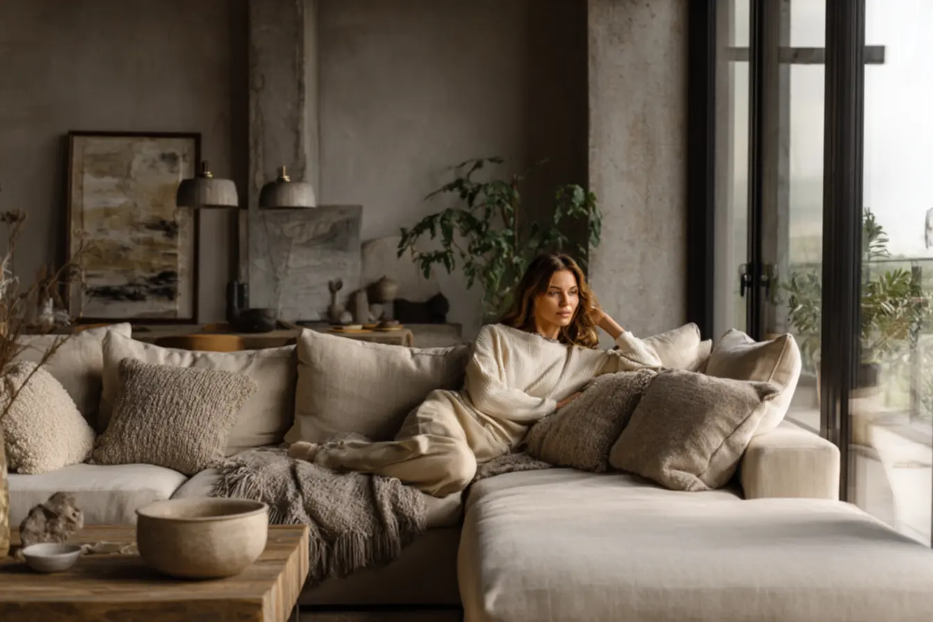 comparação de tons neutros quentes e frios na decoração de interiores