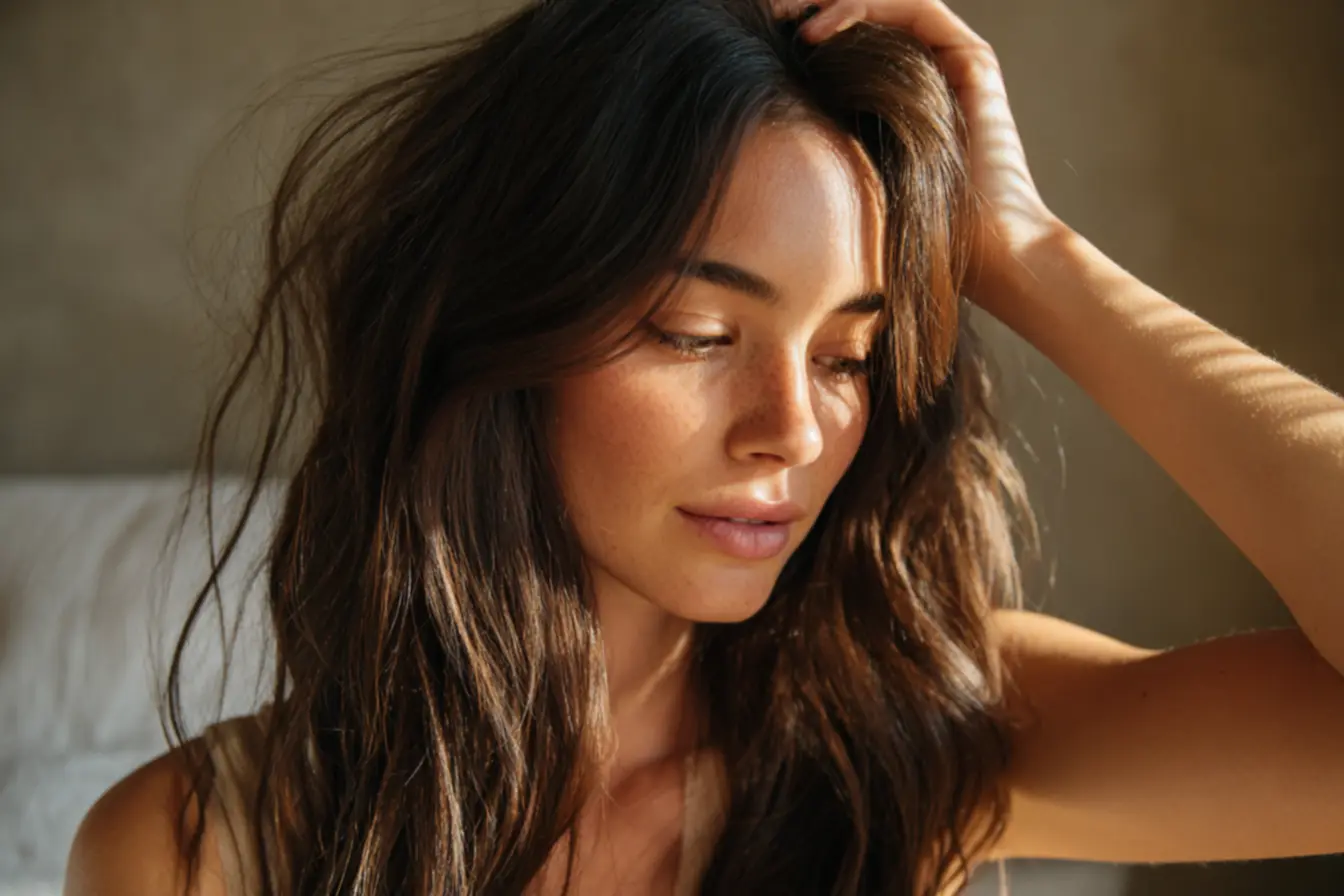 aplicação de máscara de hidratação capilar mecha a mecha com técnica de enluvamento