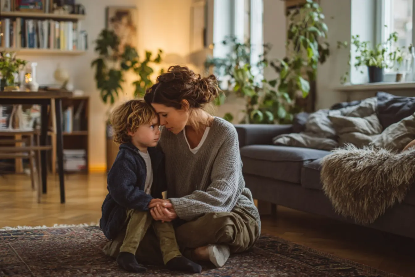 Família conversando sobre o crescimento de uma criança, priorizando a comunicação aberta