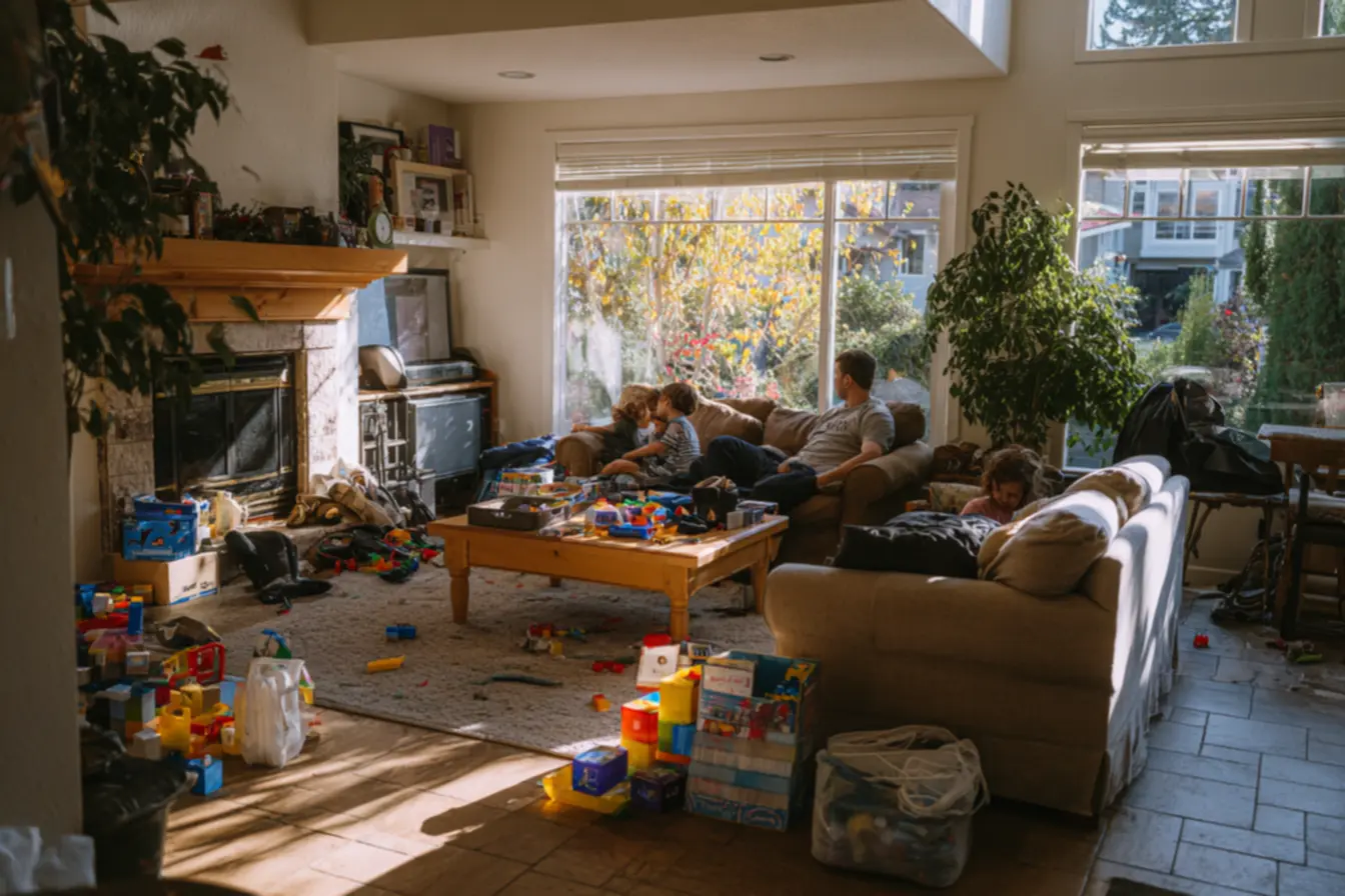 Família com crianças enfrentando o desafio de acordar com manhãs mais escuras devido ao horário de verão de 2026.