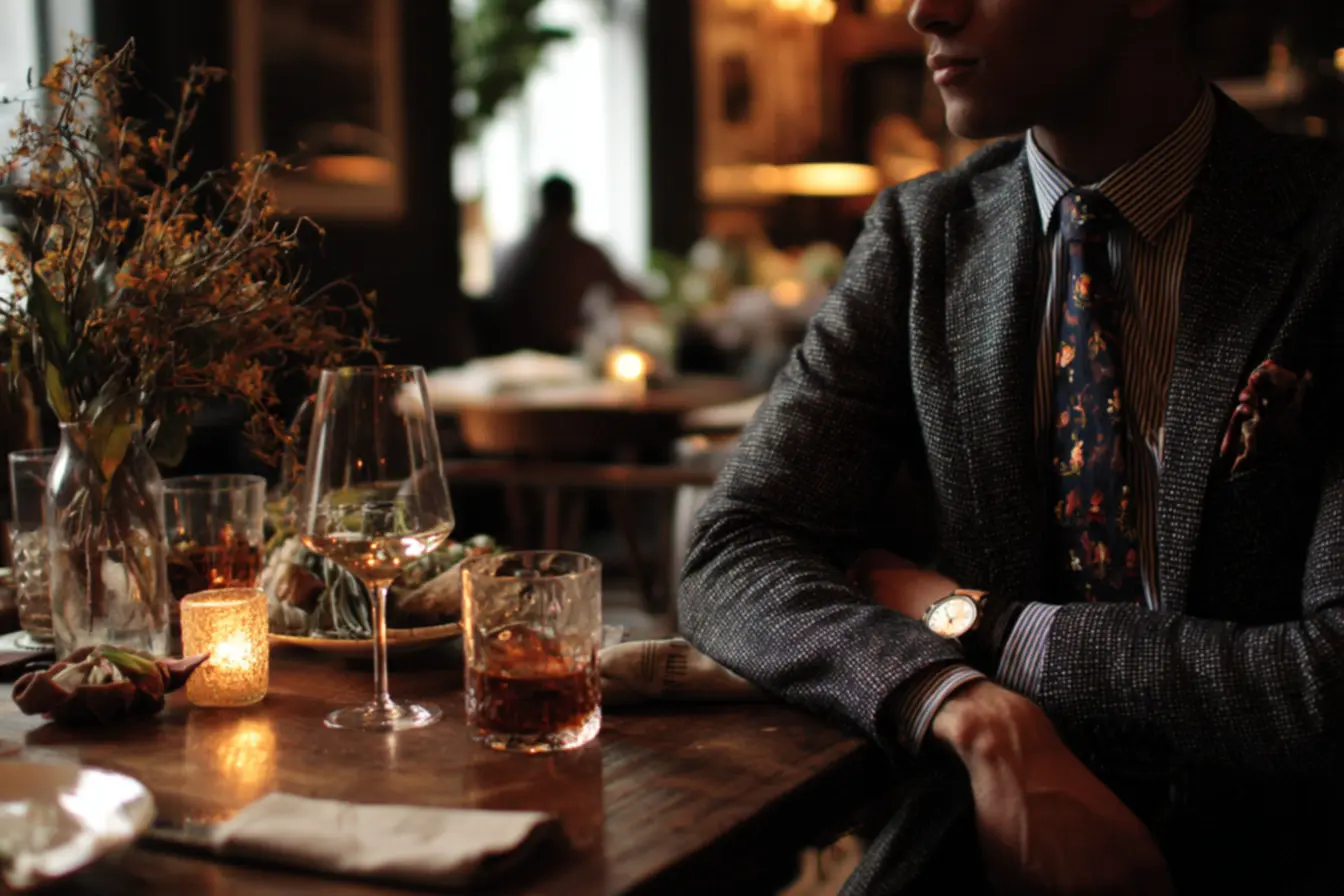 Knit dress com botas para jantar de aniversário no inverno