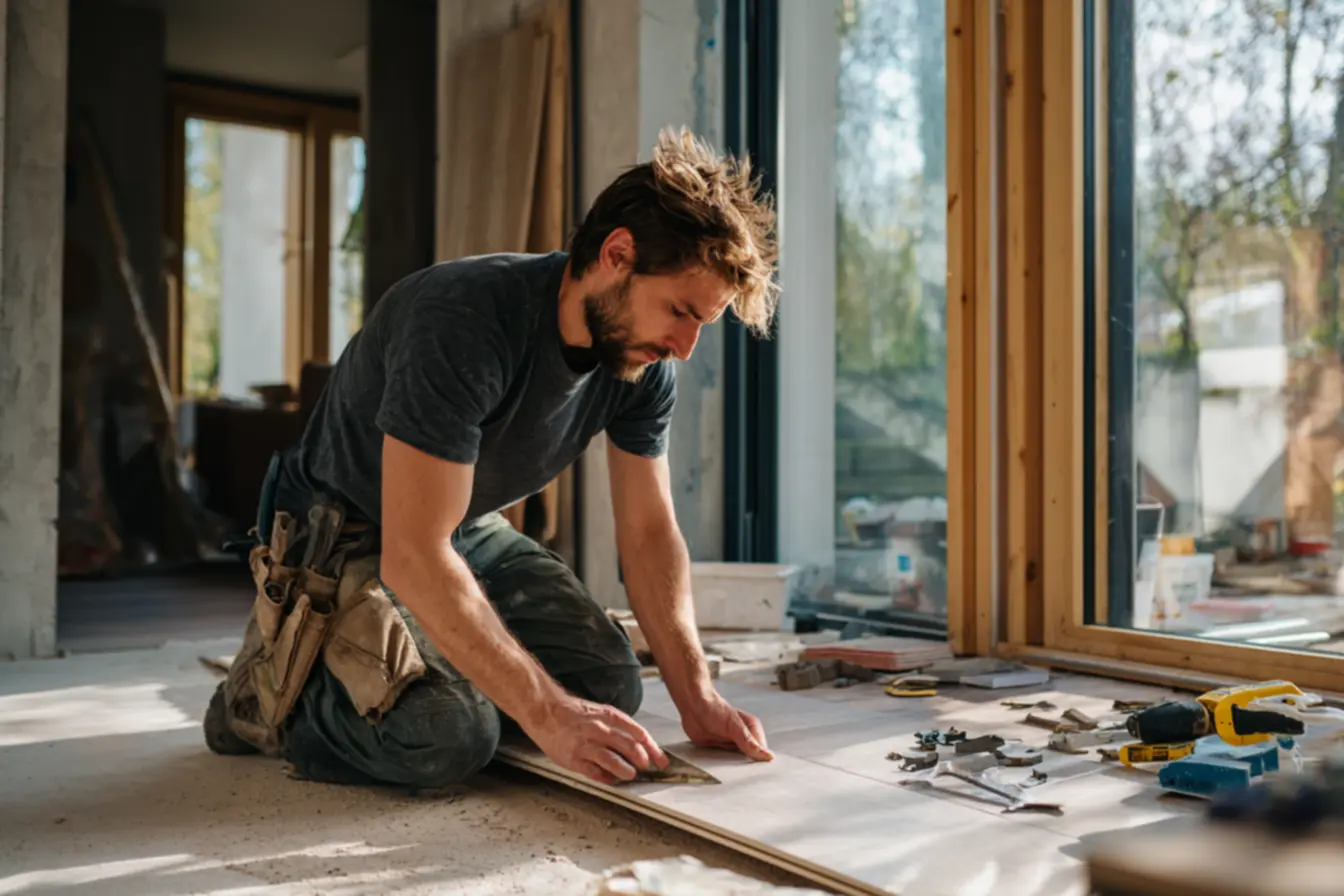 Ambiente amplo com porcelanato de grande formato