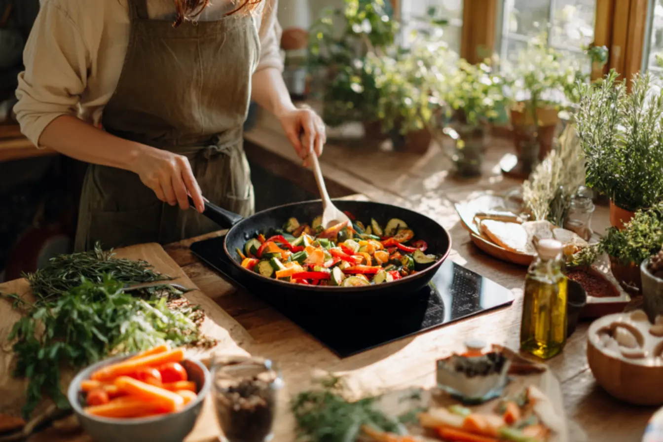 Corte uniforme de legumes para refogar com boa textura