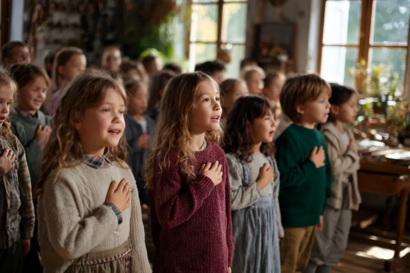 Professora escrevendo no quadro-negro com giz, representando as ferramentas de ensino da escola antiga.