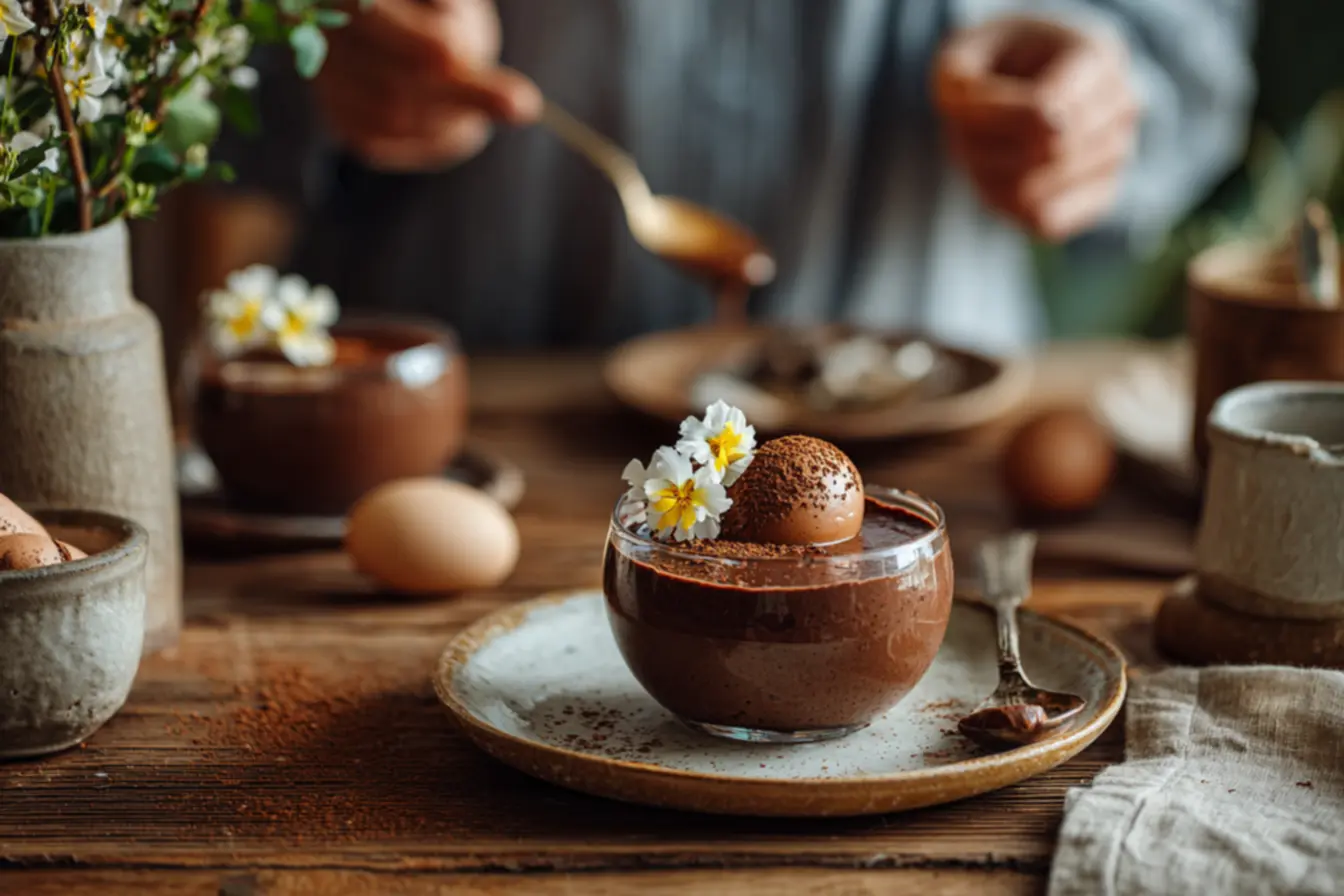 Cozimento do ovo para mousse de chocolate