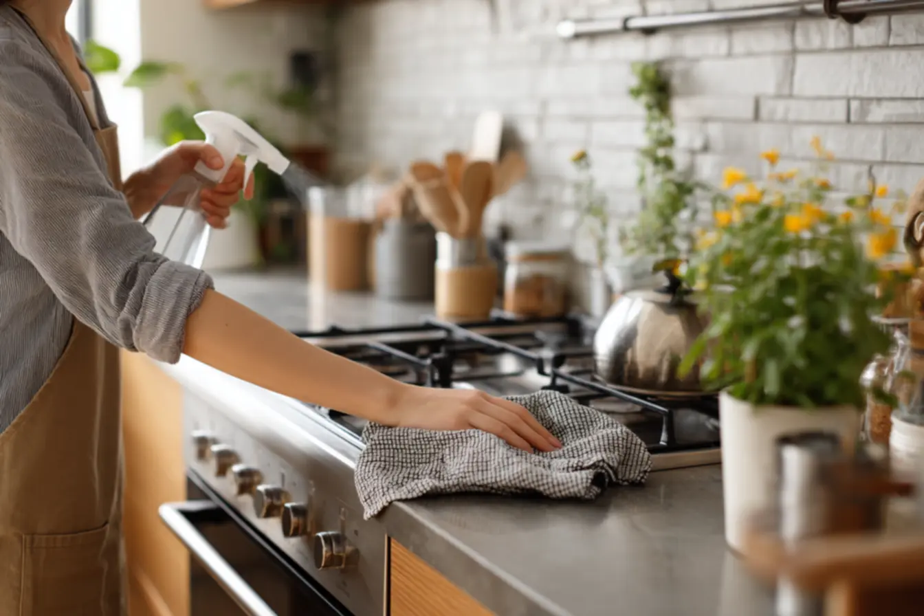 Limpeza segura do fogão