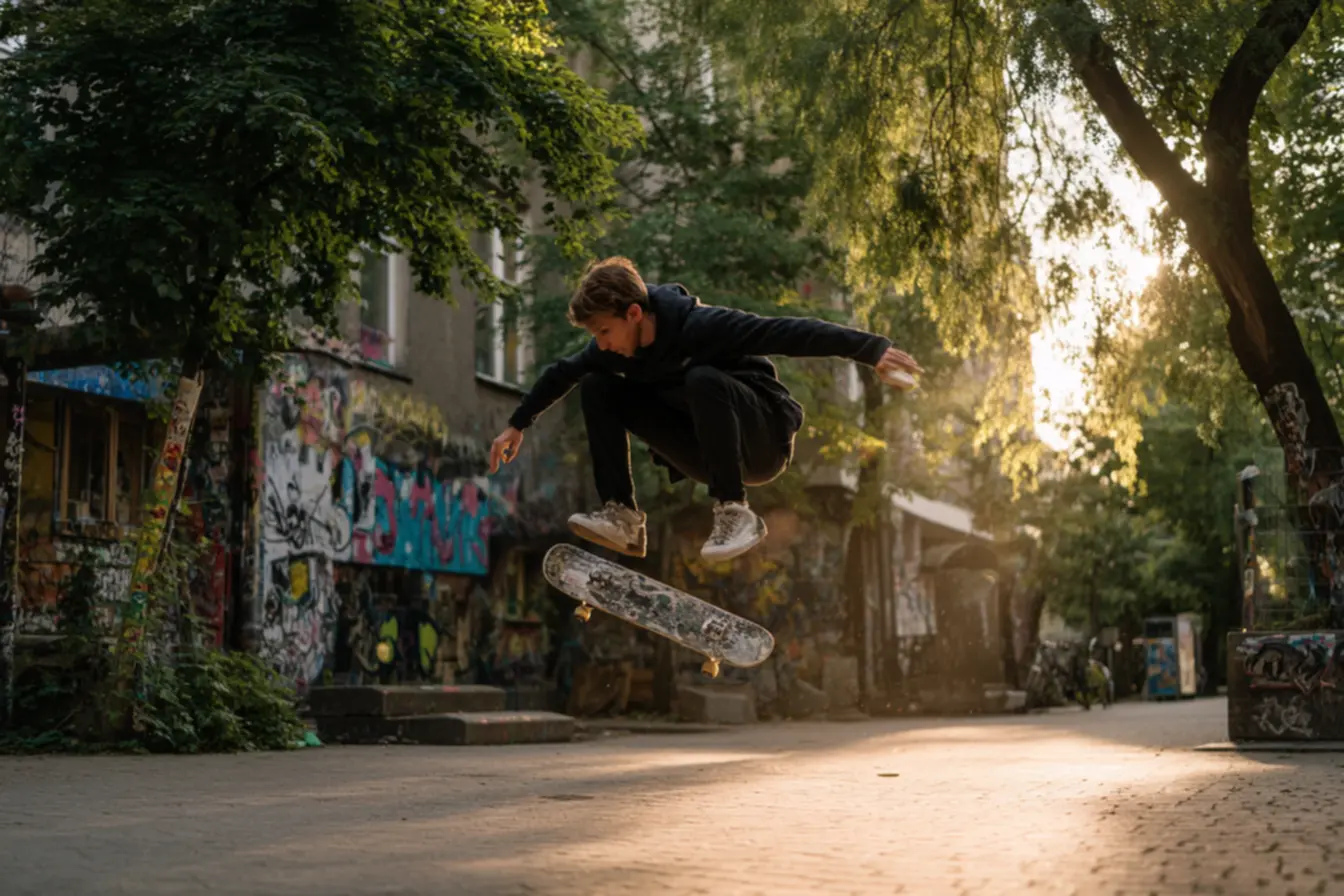 Skatista usando shape de maple