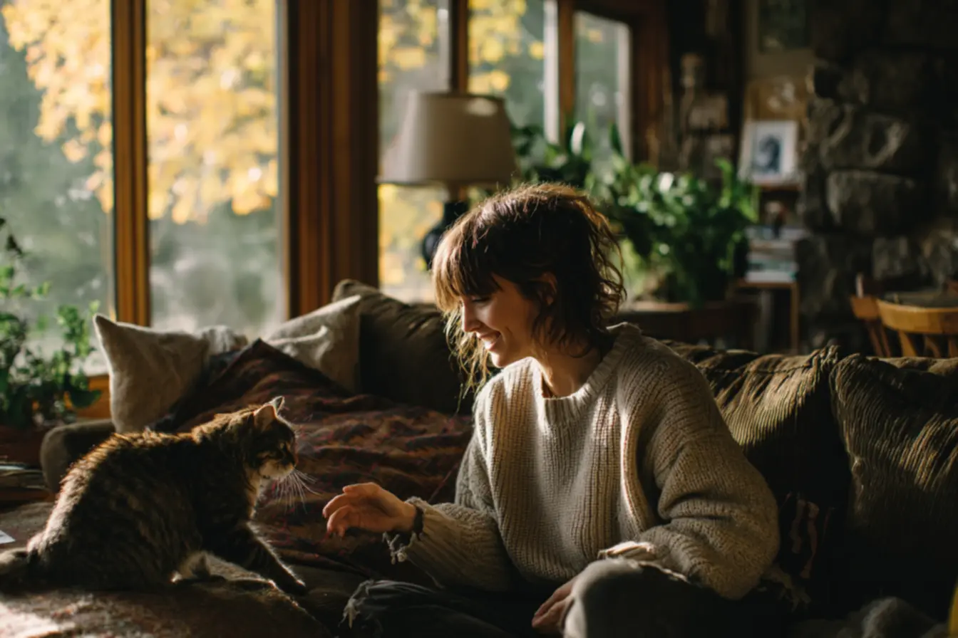 Linguagem corporal do gato mostrando cauda inquieta e orelhas para trás indicando incômodo com o carinho