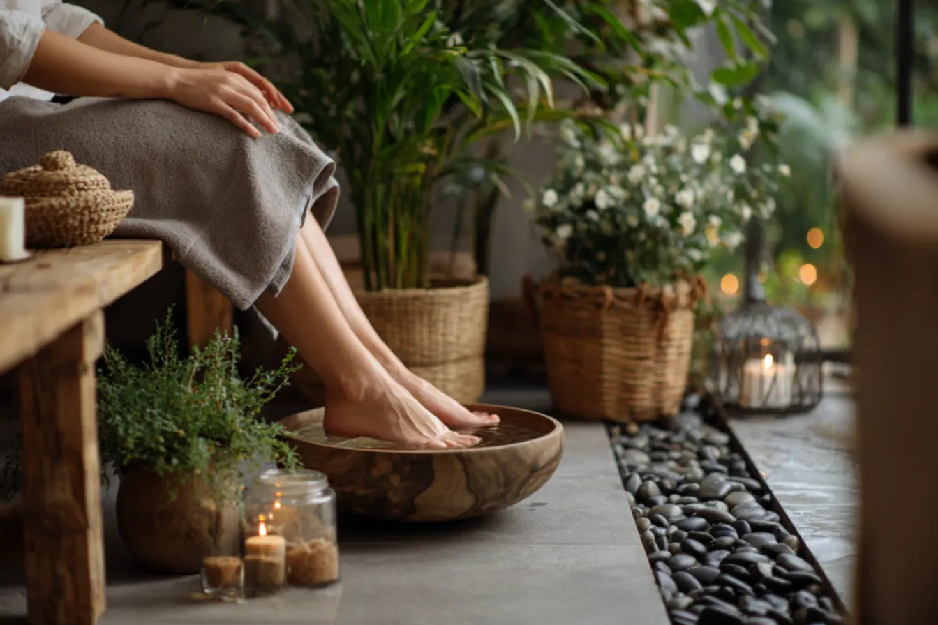 Passo a passo de preparo do esfoliante para pés com açúcar óleo e mel