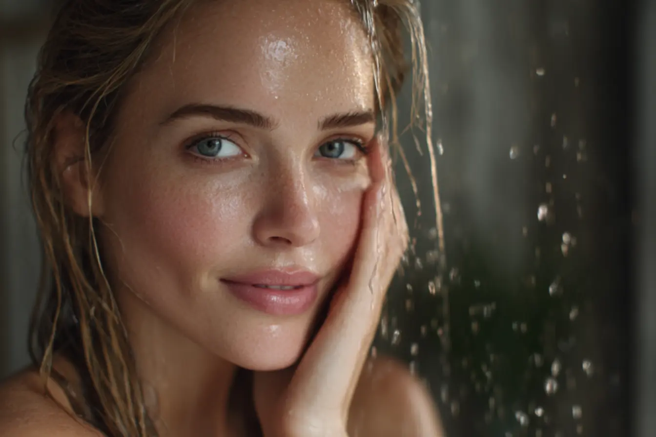 Pessoa sofrendo com vermelhidão e irritação na pele do rosto após limpeza excessiva