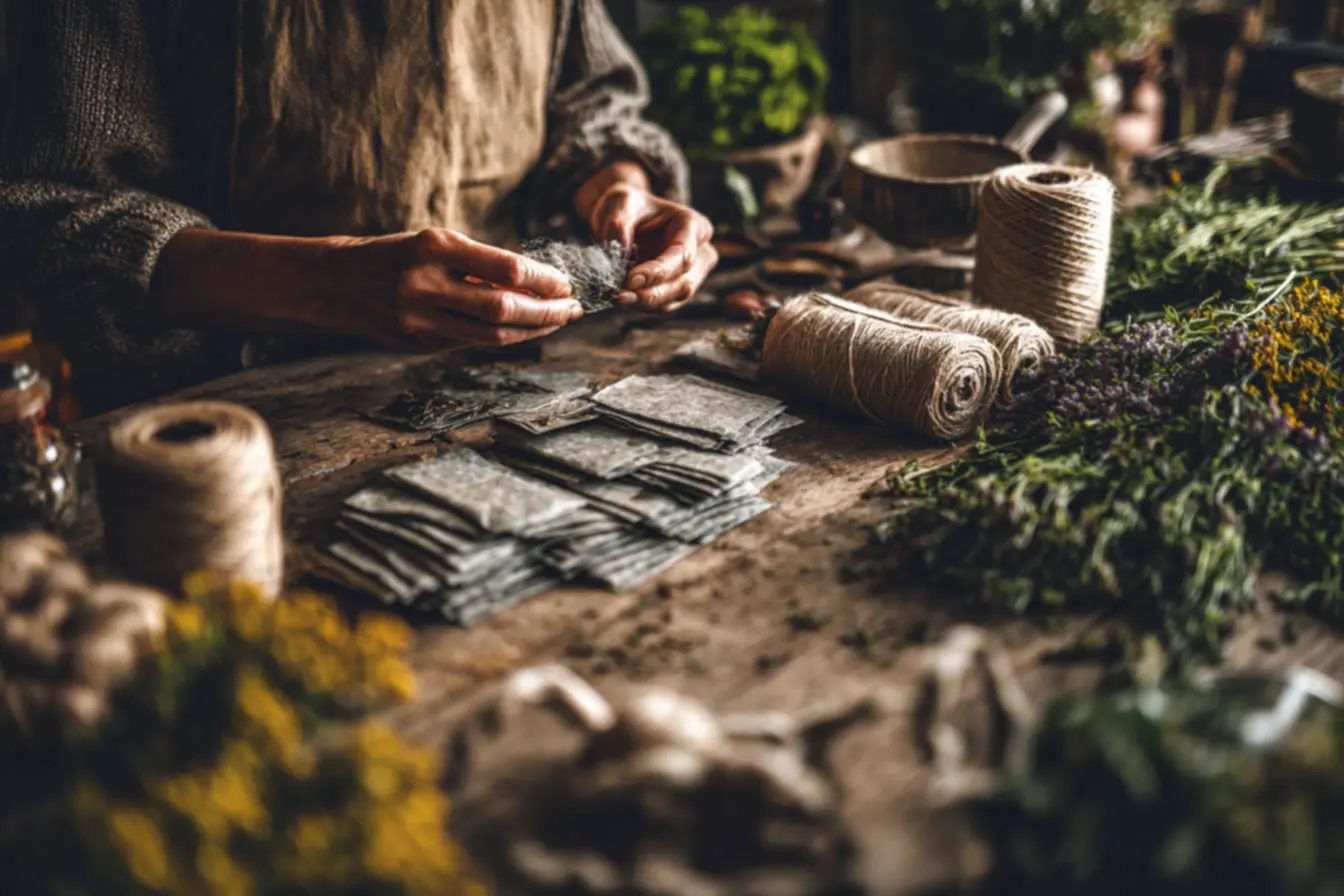 Artesanato com saquinhos de chá para decoração sustentável e renda