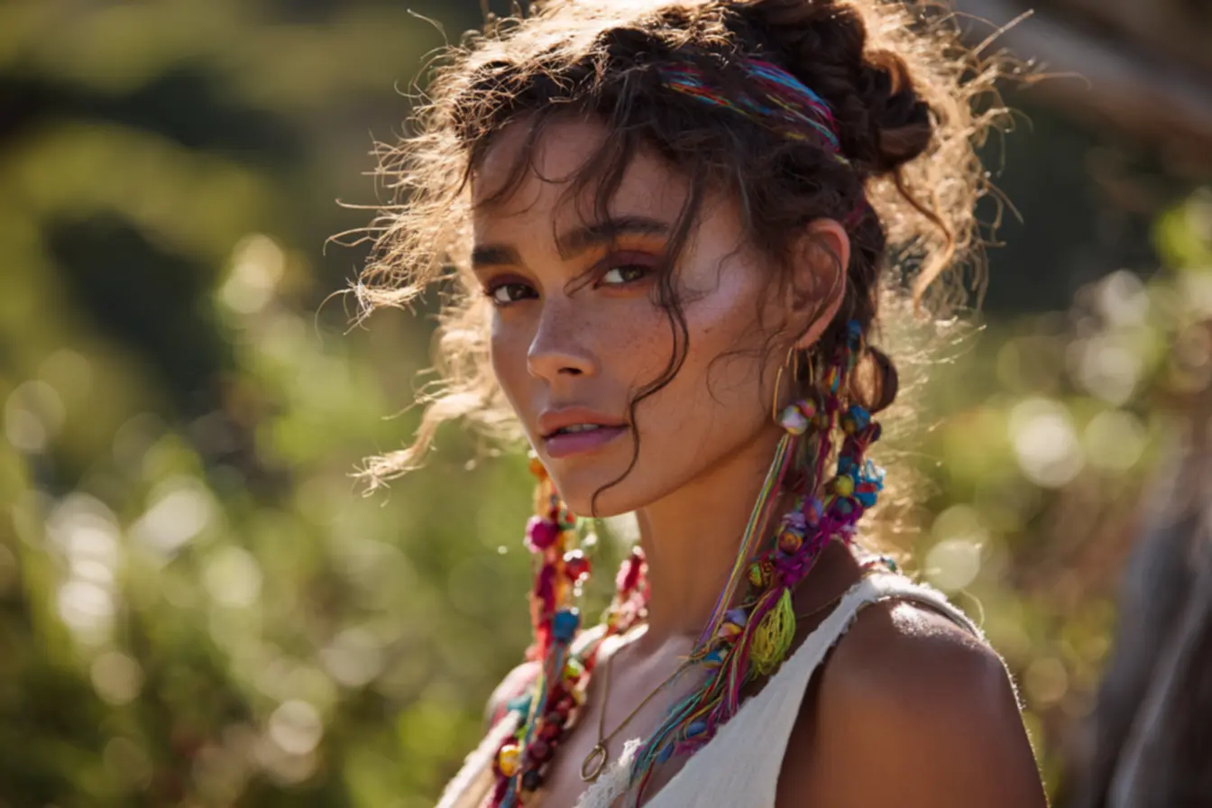 Tererê colorido em cabelo cacheado e crespo com volume natural