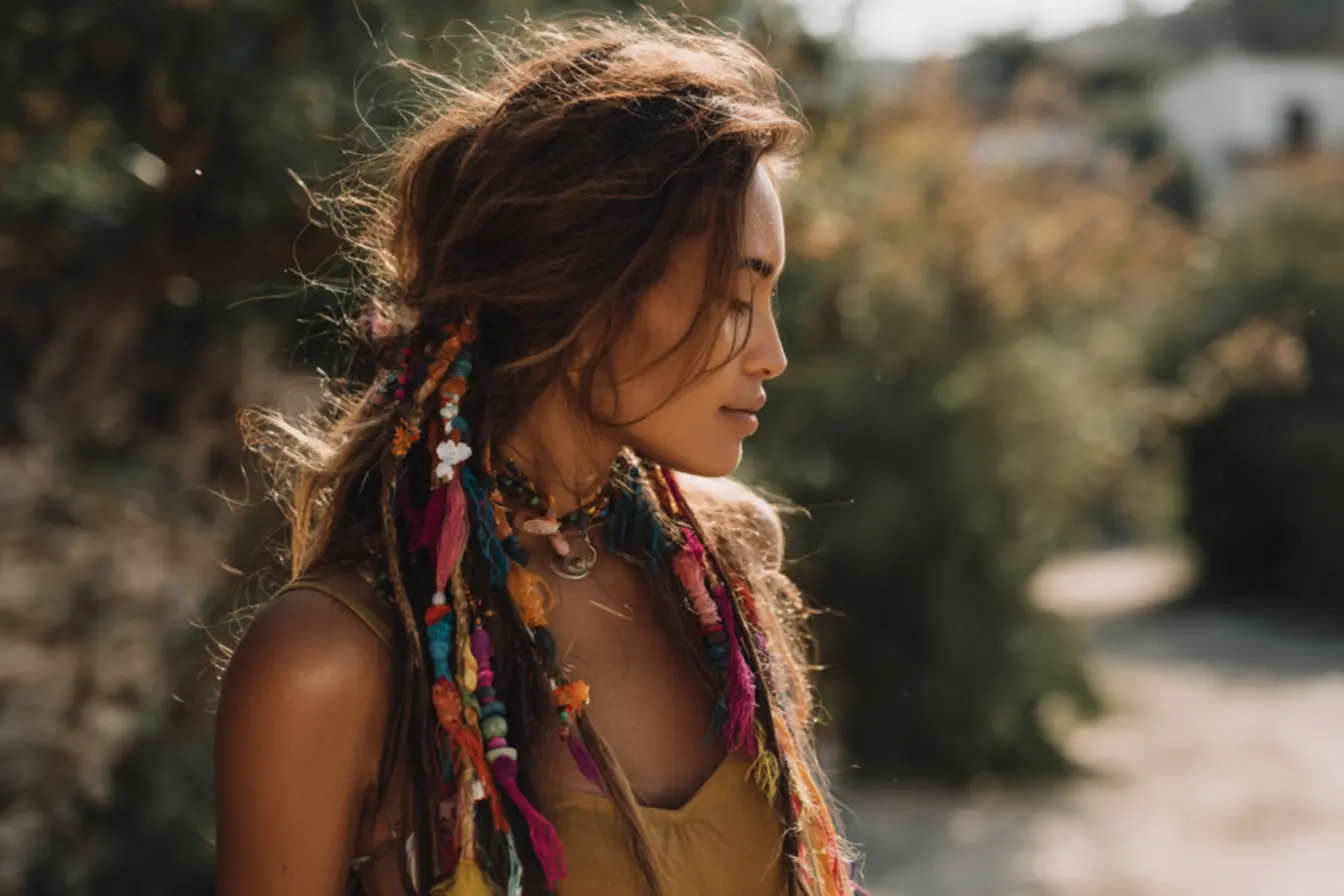 Tererê no cabelo colorido em penteado simples e estiloso para o dia a dia