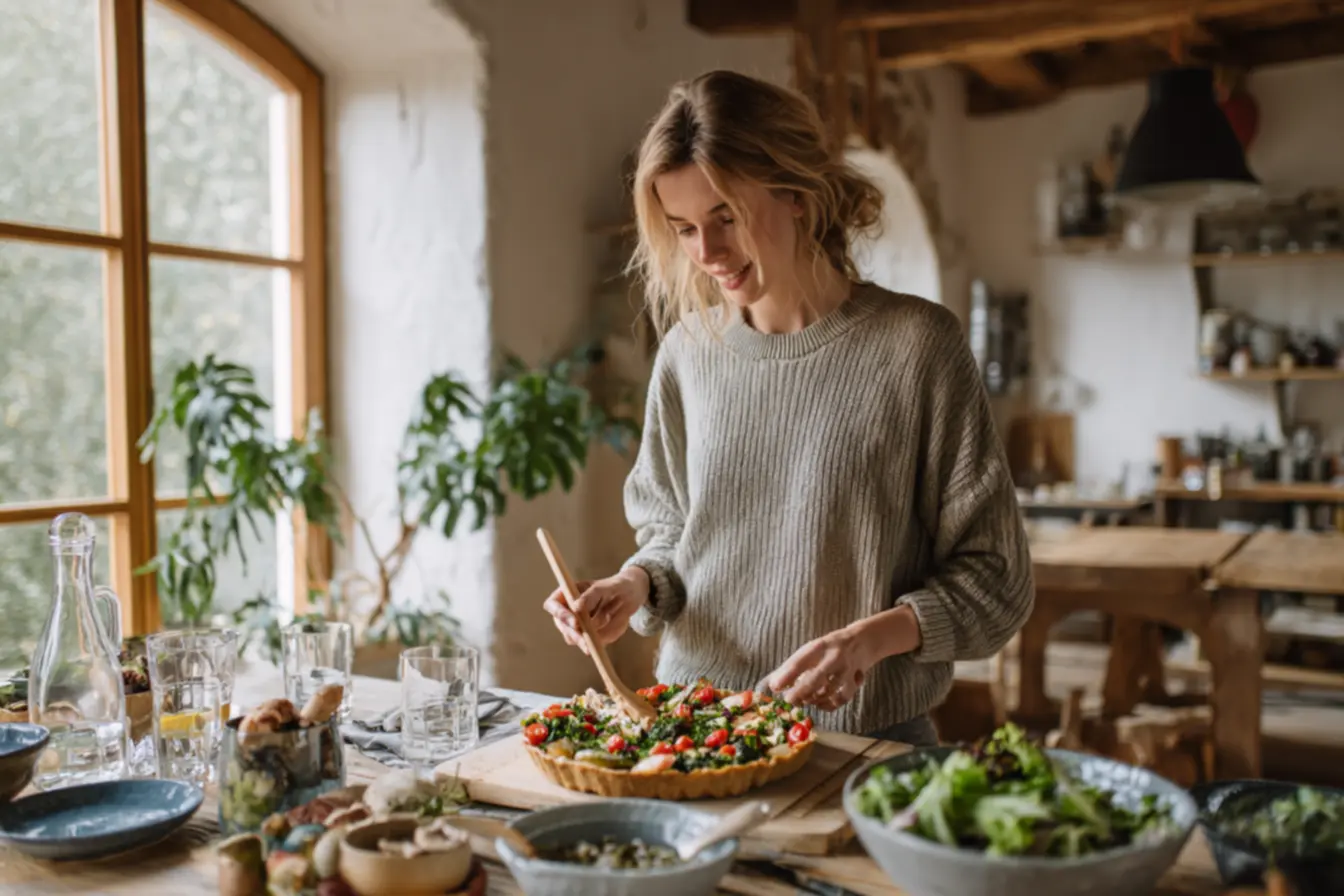 Fatias de Torta Salgada Saudável com Massa de Aveia e Recheio de Frango e Brócolis