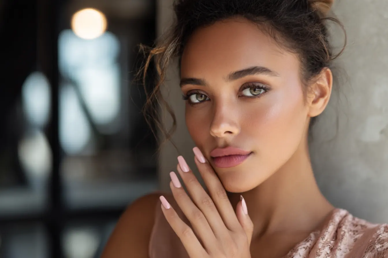 Unhas bailarina decoradas com francesinha, glitter e arte minimalista