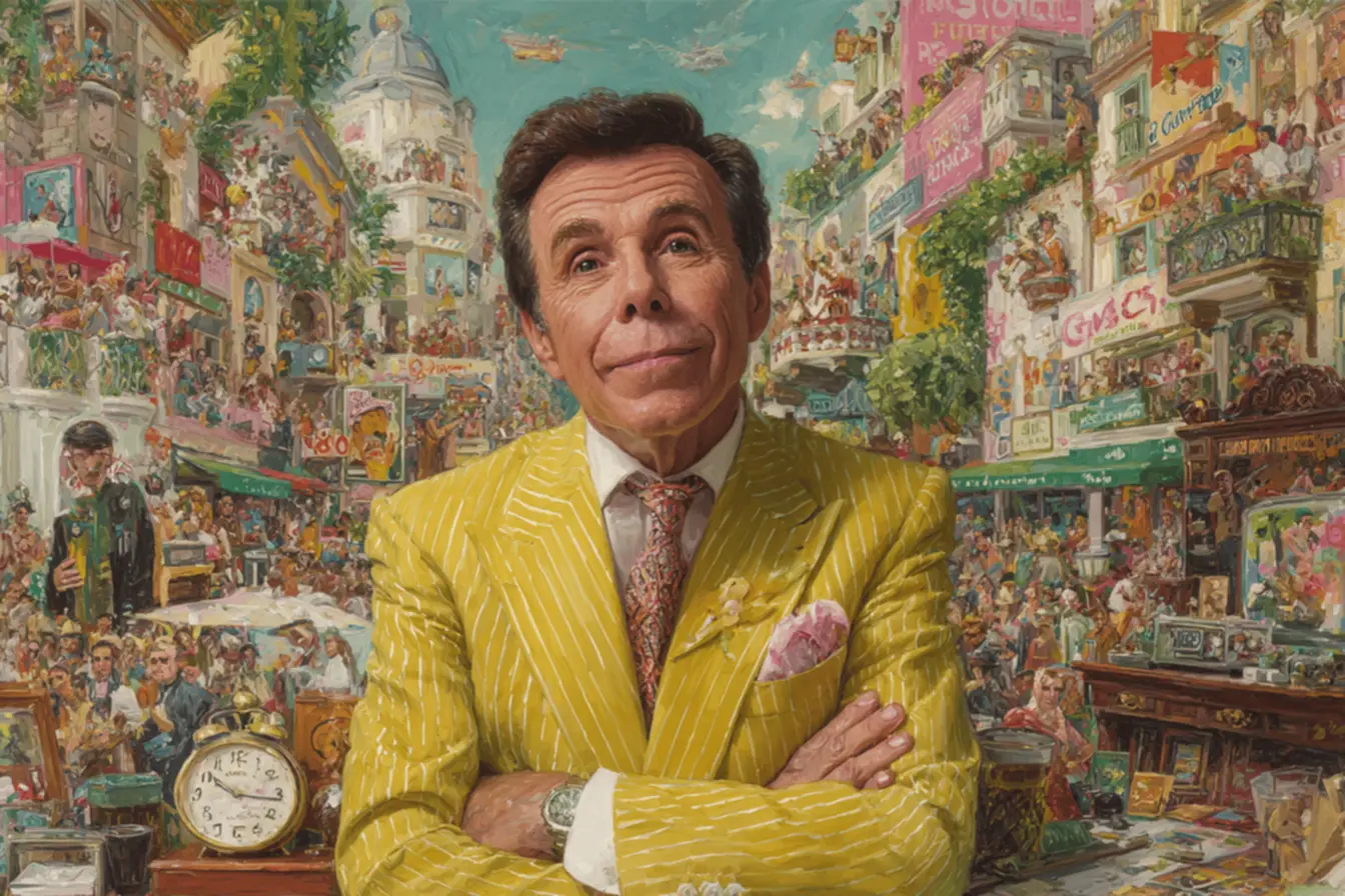 Silvio Santos no palco, um ano sem Silvio Santos, celebrando a interação com o público e seu legado no SBT.