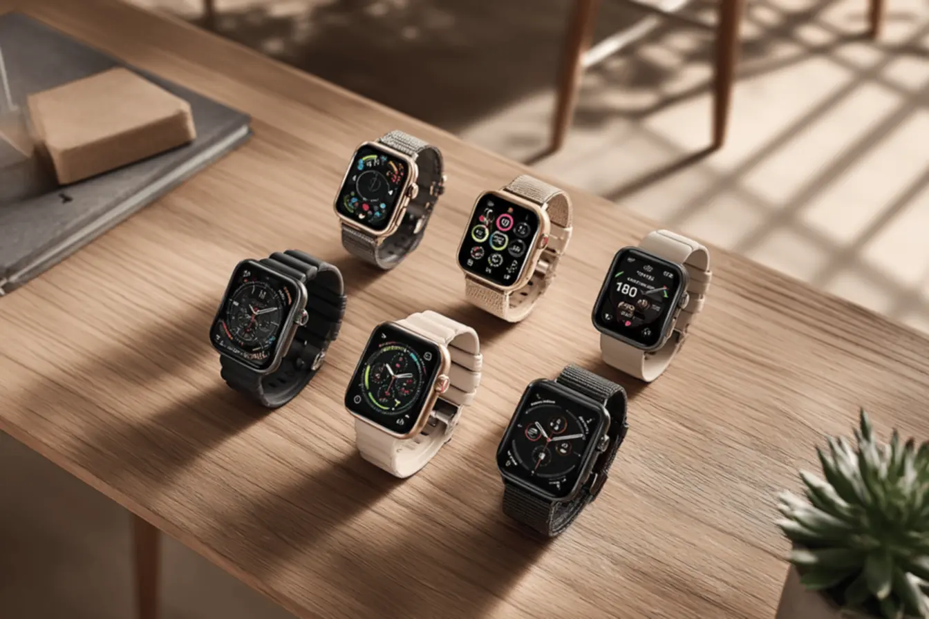 Pessoa monitorando saúde com smartwatch, exibindo recursos avançados para bem-estar e controle vital.