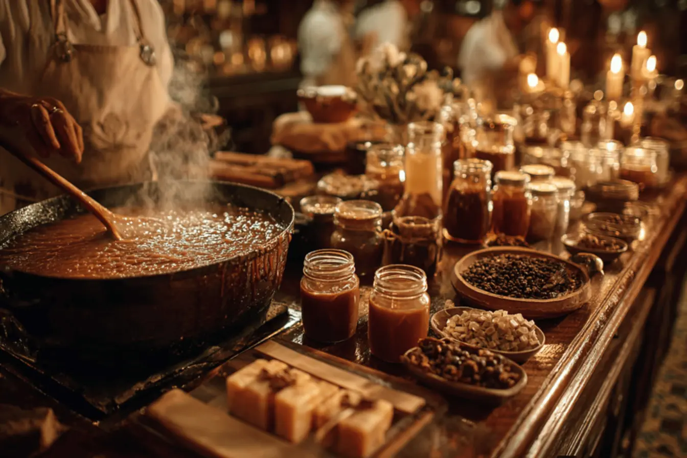 Ingredientes frescos para a autêntica receita de doce de leite mineiro: leite e açúcar