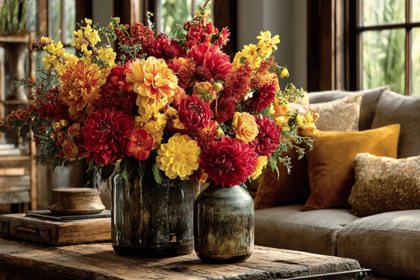 Canteiro com lantanas e pentas, plantas de floração contínua