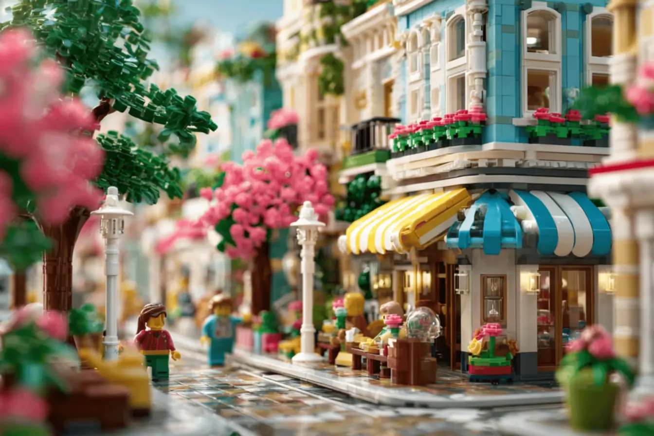 Uma rua em zig-zag com flores exuberantes, um exemplo de paisagismo e urbanismo que cria uma das ruas mais lindas.