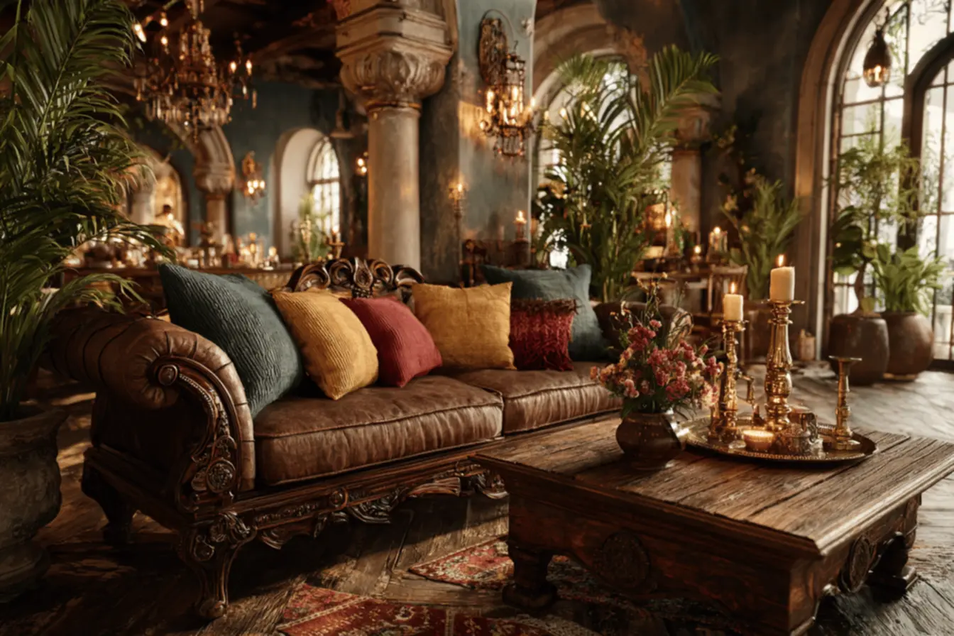 Decoração com peças garimpadas, trazendo personalidade e história para ambientes contemporâneos.