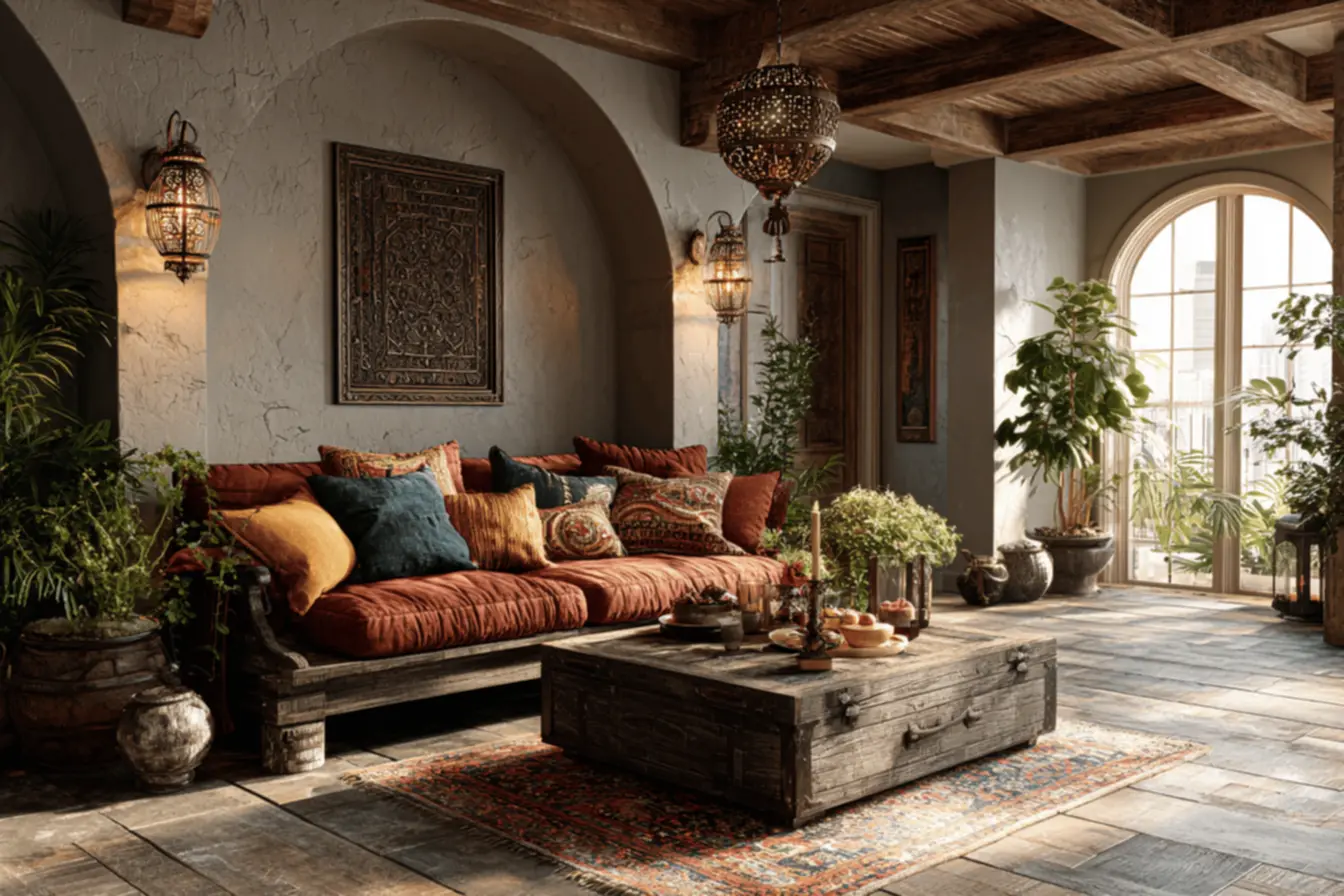 Harmonização de estilos com objetos antigos que decoram casas modernas, criando um ambiente equilibrado.