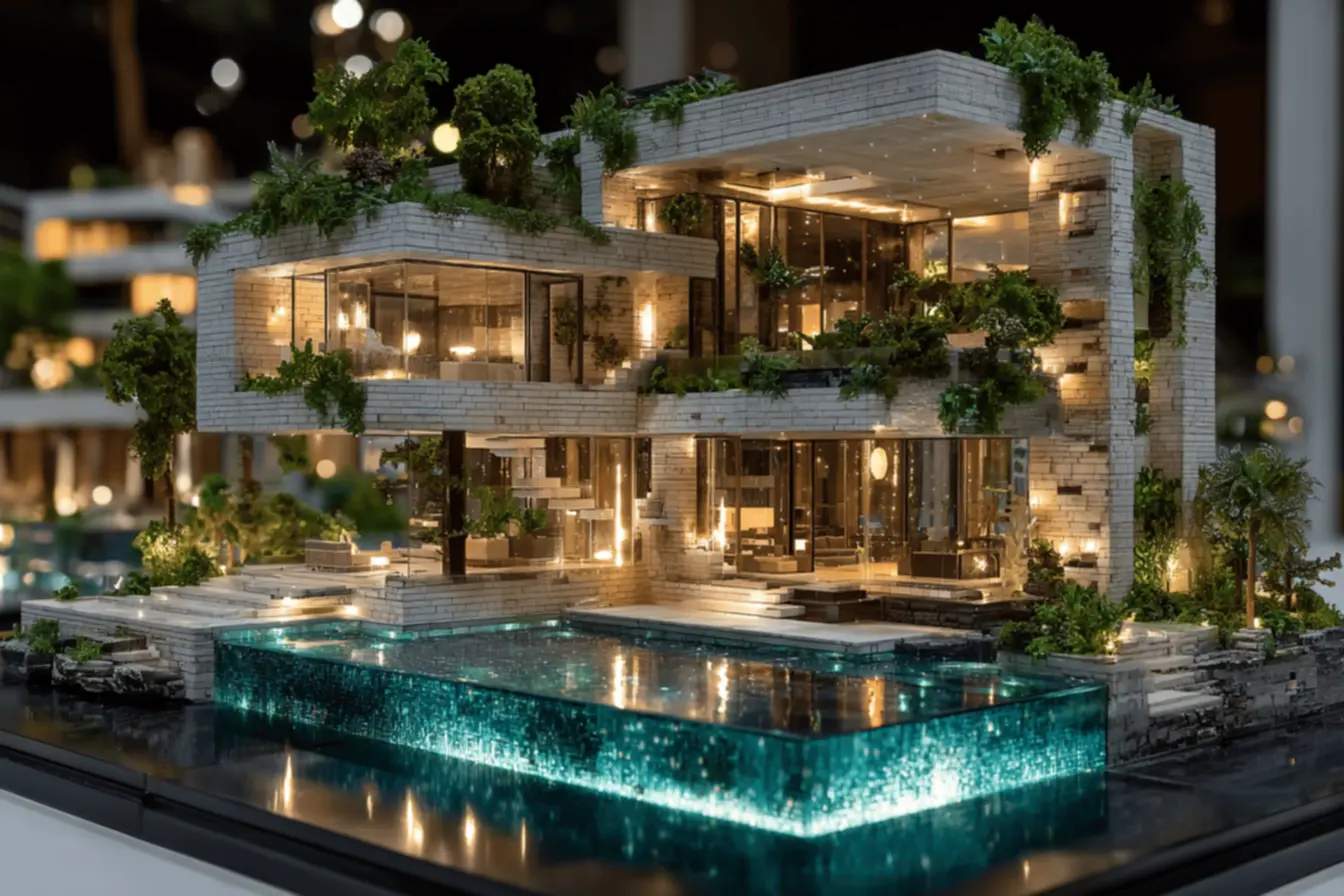 Mansão de luxo com design moderno e piscina infinita, uma das casas de famosos que impressionam