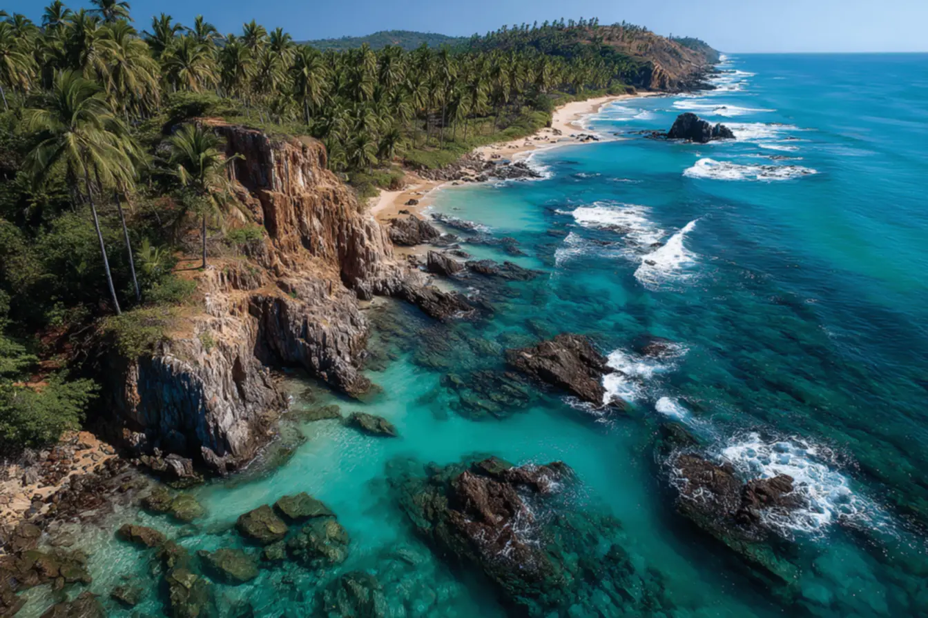 Vilarejo de pescadores em Galinhos, RN, refletindo a autenticidade das praias secretas no Nordeste.