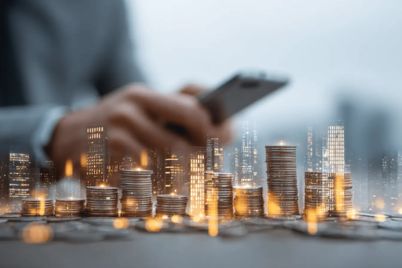 Interface de aplicativo que economiza dinheiro mostrando gráficos de despesas