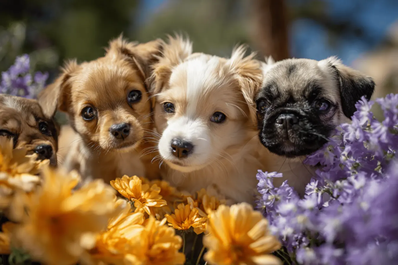 Cachorro pequeno de olhos brilhantes e energia contagiante