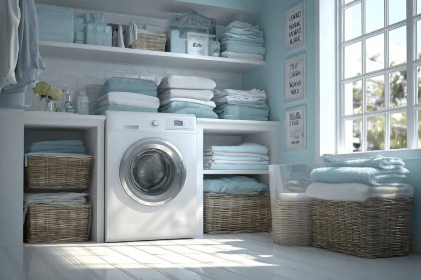 Organização de roupas por cor e tipo, essencial para evitar manchas e erros ao usar máquina de lavar
